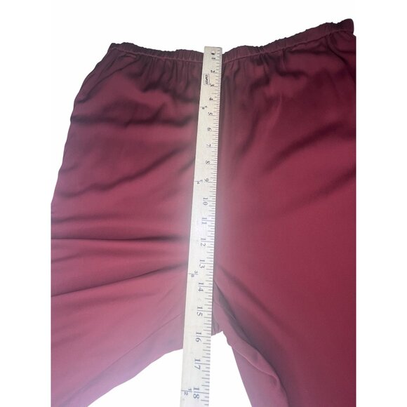 Diane Von Furstenberg Womens Red Elastic Waist Wide-Leg Pants Size Large - Picture 10 of 12